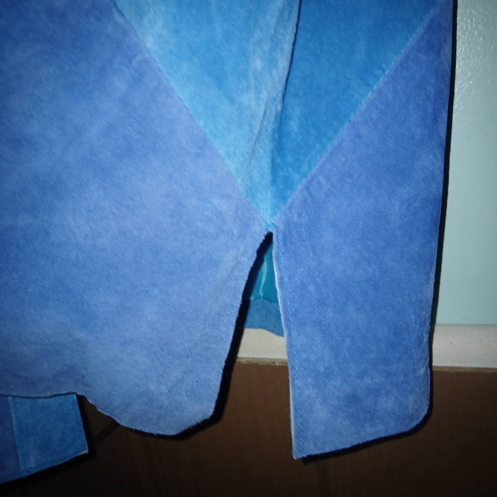 Vintage Bob Mackie Women's Multi Colored Suede Leather Coat. - Picture 7 of 8